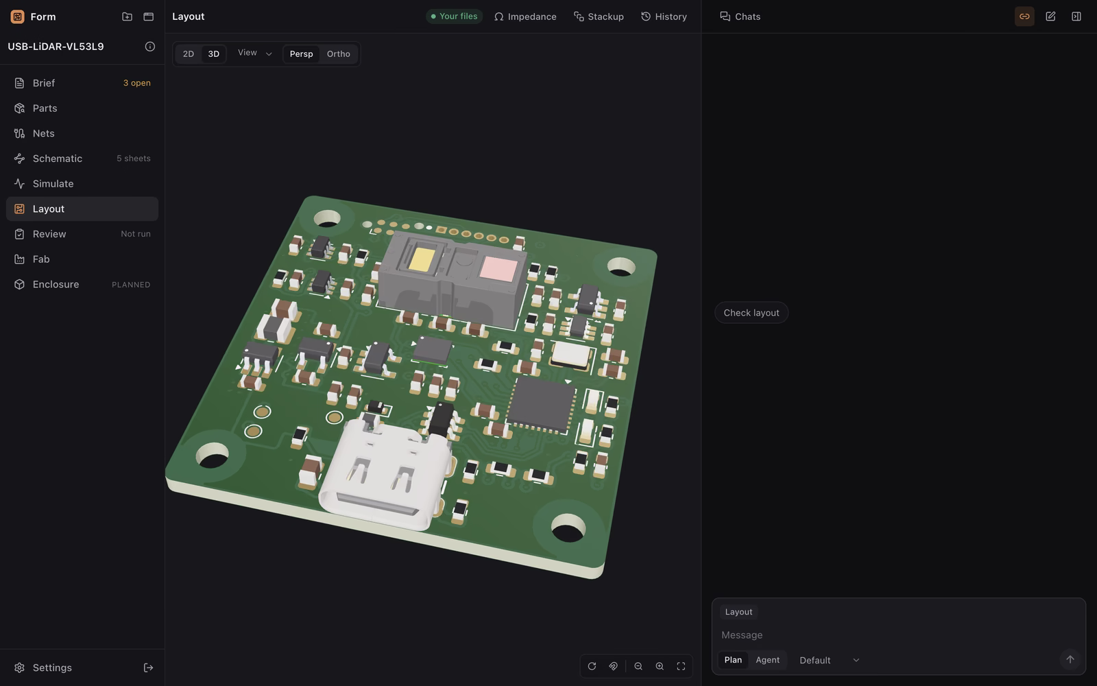 The board in 3D in Arbol Form